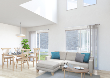 吹き抜けのある家の施工事例